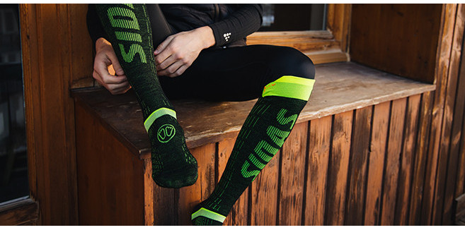 Heated ski socks