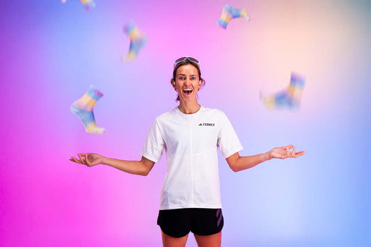One sock, one athlete, one mission: to bring colour to trail running!