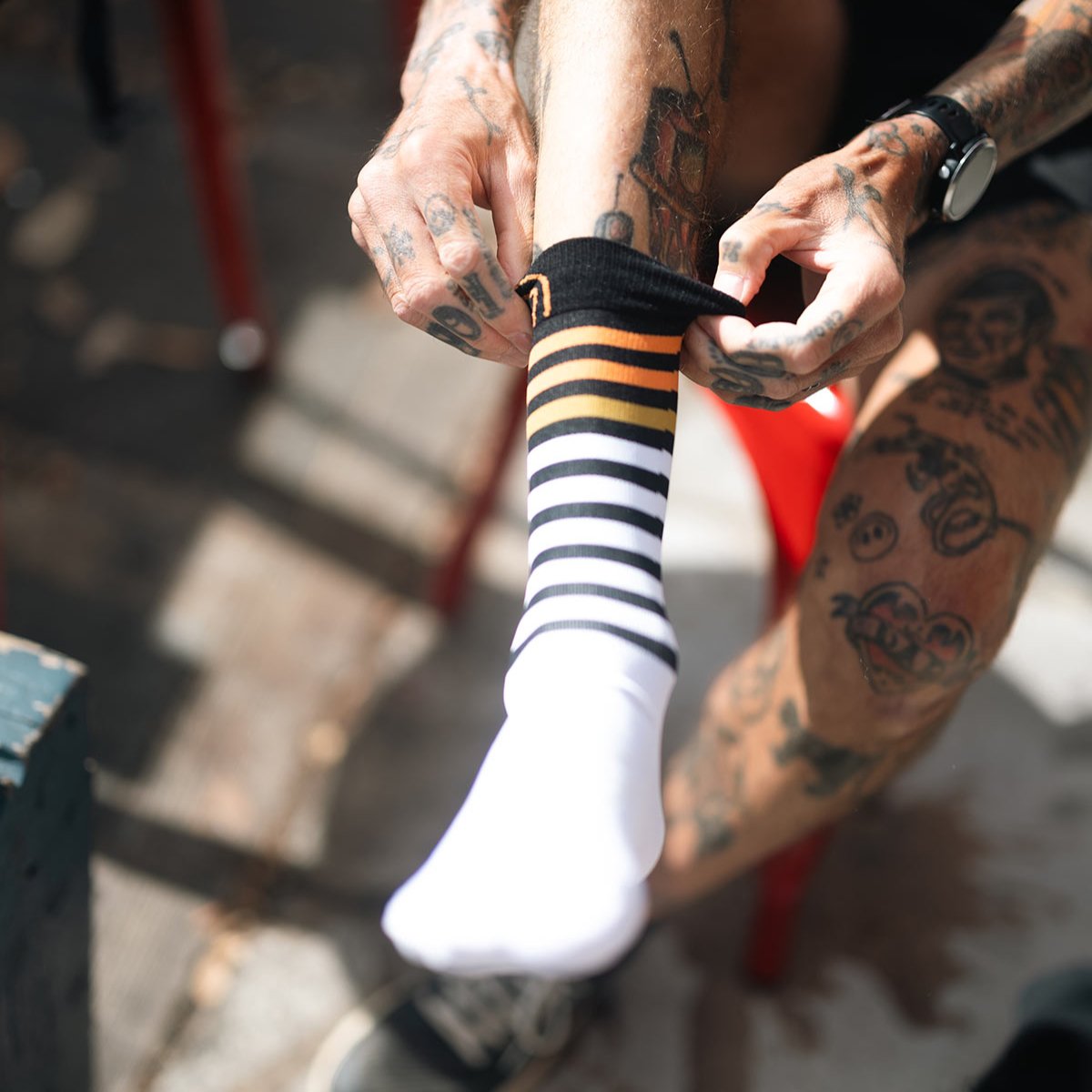 Chaussettes Run Anatomic Light Crew Blanc/Noir