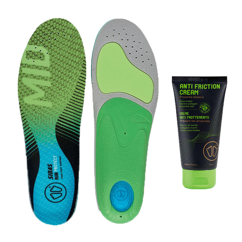Run 3Feet® Protect Mid Einlegesohlen + Anti-Reibungscreme