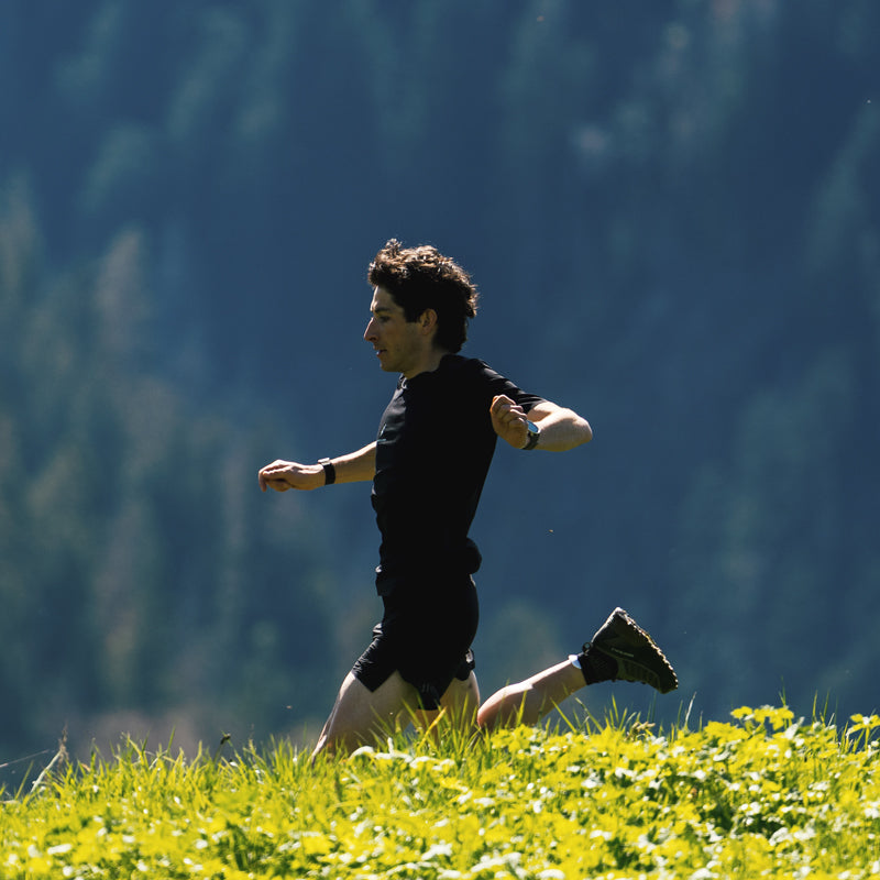 Chaussettes de course à pied - Run Anatomic Ankle noir