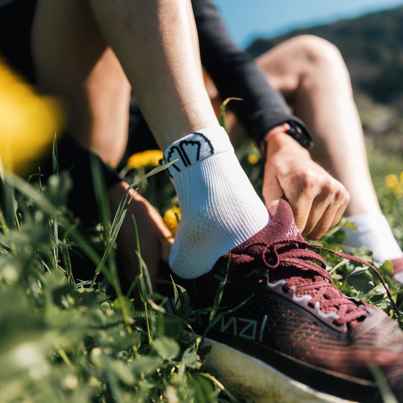 Chaussettes de course à pied - Run Anatomic Ankle blanc