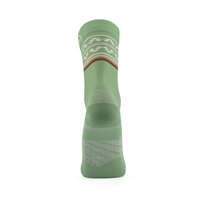 Chaussettes de course à pied - Run Spirit vert/beige