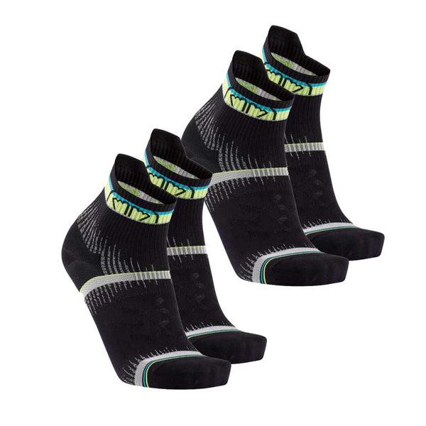 Chaussettes Running Sidas Run Feel - Lot De 2 Paires, Grip Anti-dérapant, Gestion Des Odeurs - Pour Homme Et Femme