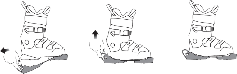 Colocación de la protección antideslizante ski boot traction